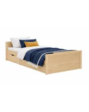 Sosnowe pojedyncze łóżko z zagłówkiem z szufladami 90x200 - Kamos w sklepie Edinos.pl