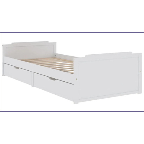 sosnowe białe łóżko Haver