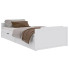 sosnowe białe łóżko z szufladami Haver