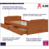 Drewniane łóżko w kolorze miodowy brąz 90x200 Haver