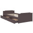 drewniane łóżko z szufladami ciemny brąz Haver