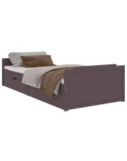 Łóżko drewniane z szufladami ciemny brąz 90x200 - Haver w sklepie Edinos.pl