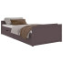 sosnowe ciemnobrązowe łóżko z szufladami Haver