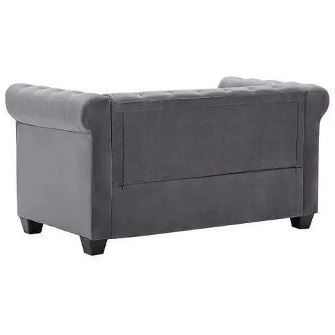Szczegółowe zdjęcie nr 5 produktu Szara aksamitna kanapa w stylu Chesterfield - Xavier 2Q