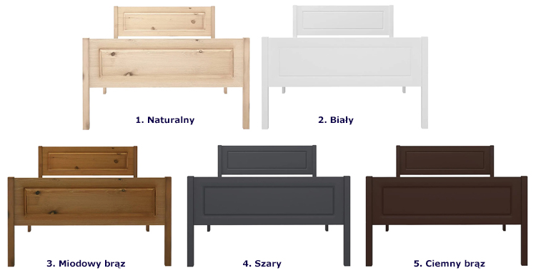 kolory drewnianego łóżka Tangle 3X
