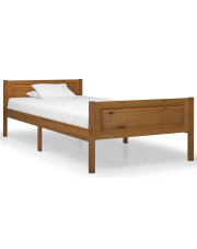 Drewniane jednoosobowe łóżko miodowy brąz 100x200 - Siran 3X w sklepie Edinos.pl