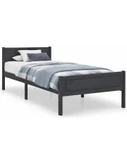 Szare drewniane łóżko jednoosobowe 100x200 - Tangle 3X w sklepie Edinos.pl