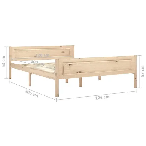 wymiary sosnowego łóżka 120x200 Siran 4X