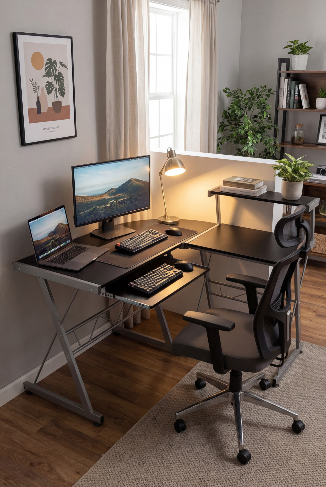 Aranżacja pokoju z biurkiem narożnym - Rafao