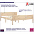 Drewniane łóżko w kolorze naturalnym 140x200 Siran 5X