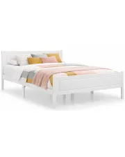 Białe dwuosobowe drewniane łóżko 140x200 - Tangle 5X w sklepie Edinos.pl