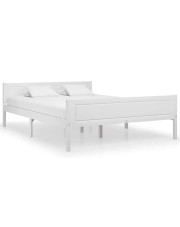 Białe dwuosobowe drewniane łóżko 140x200 - Siran 5X w sklepie Edinos.pl