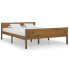 Drewniane podwójne łóżko miodowy brąz 140x200 - Siran 5X