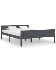 Szare podwójne łóżko z litego drewna 140x200 - Siran 5X w sklepie Edinos.pl