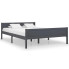 Szare podwójne łóżko z litego drewna 140x200 - Siran 5X