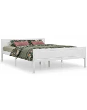 Białe dwuosobowe łóżko drewniane 160x200 - Tangle 6X w sklepie Edinos.pl