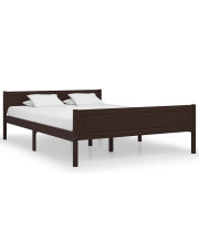 Drewniane małżeńskie łóżko ciemny brąz 160x200 - Siran 6X
