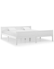 Białe drewniane podwójne łóżko 180x200 - Siran 7X w sklepie Edinos.pl