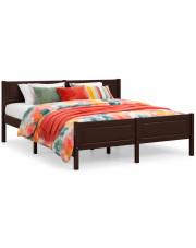Drewniane dwuosobowe łóżko ciemny brąz 180x200 - Tangle 7X w sklepie Edinos.pl