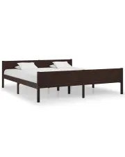 Drewniane dwuosobowe łóżko ciemny brąz 180x200 - Siran 7X w sklepie Edinos.pl