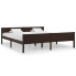 Drewniane dwuosobowe łóżko ciemny brąz 180x200 - Siran 7X