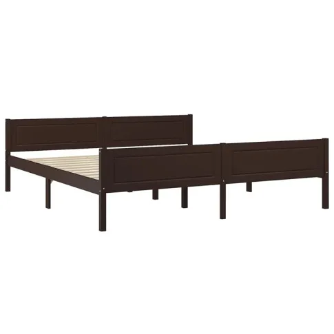 sosnowe ciemnobrązowe łóżko Siran 7X