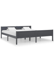 Szare podwójne łóżko z litego drewna 180x200 - Siran 7X w sklepie Edinos.pl