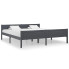Szare podwójne łóżko z litego drewna 180x200 - Siran 7X