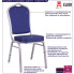Infografika eleganckiego niebieskiego krzesła bankietowego Enix 3X