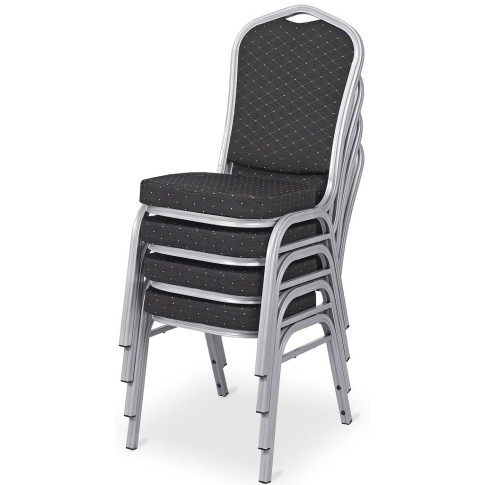 Czarne metalowe krzesło tapicerowane sztaplowane Enix 3X
