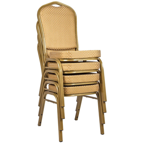 Złote sztaplowane krzesło do sali bankietowej Enix 4X