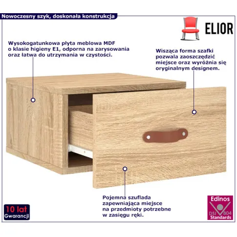 Szafka nocna ścienna Werx dab sonoma