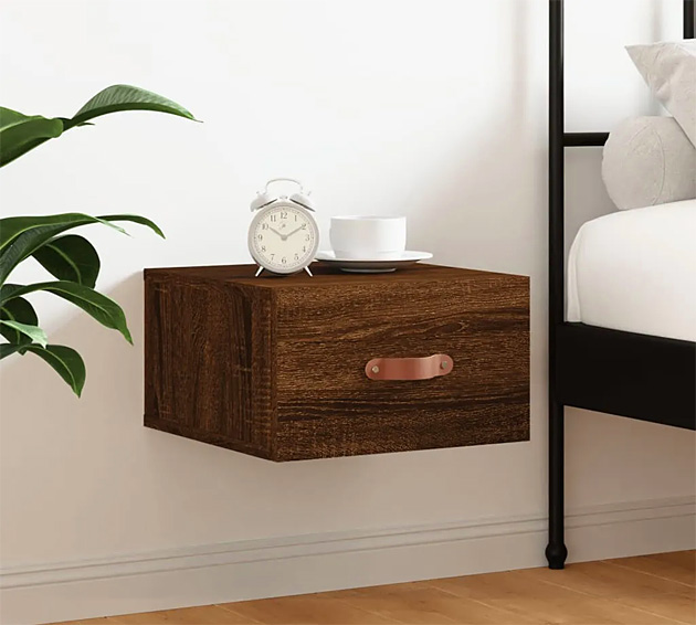 wnętrze z brązowymi szafkami nocnymi Brexi