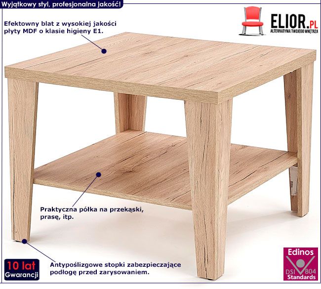 Nowoczesna ława do salonu dąb san remo Umis 2X