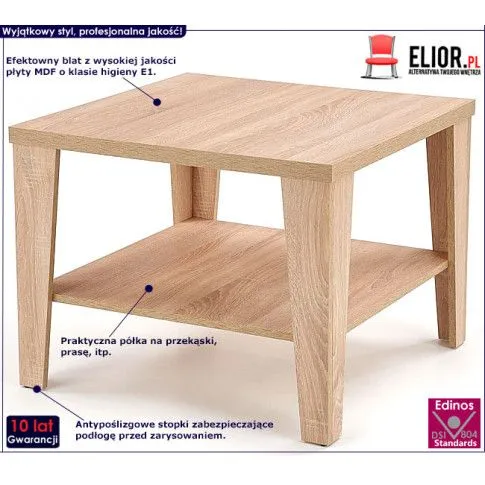 Fotografia Kwadratowa ława Umis 2X - dąb sonoma z kategorii Ławy i stoliki