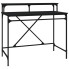 Czarne loftowe biurko z nadstawką metalowe 100 cm - Gondion