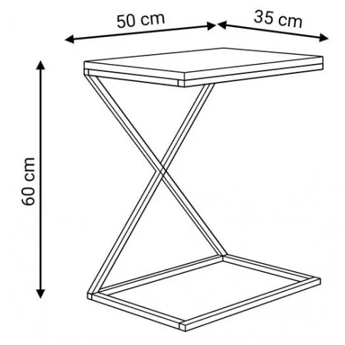 Zdjęcie industrialny stolik pod laptopa typu X Ziftos orzech | Edinos.pl