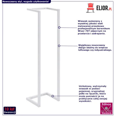 Fotografia Biały uchwyt łazienkowy na ręczniki - Raxin 3X z kategorii Łazienka