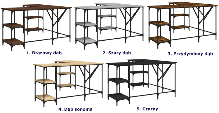 Kolory biurka narożnego Scardif 