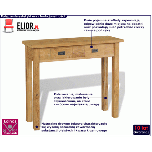 Fotografia Drewniany stolik-konsola do przedpokoju - Mervi 3X z kategorii Przedpokój