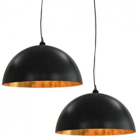 Zdjęcie produktu Czarno-złote lampy wiszące nad stół 2 sztuki - EX105-Fiton.