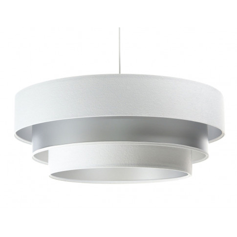 Zdjęcie produktu Biało-srebrna welurowa lampa wisząca - S443-Flina.