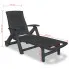 Szczegółowe zdjęcie nr 5 produktu Antracytowy leżak ogrodowy z podnóżkiem - Noki