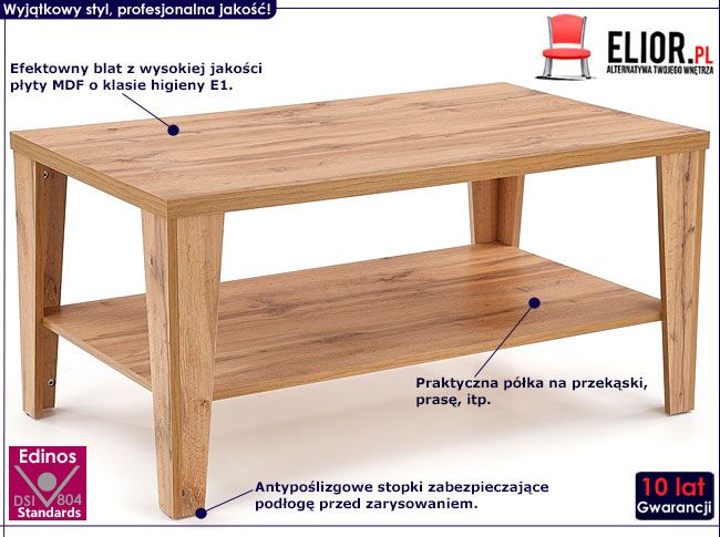 Minimalistyczna ława dąb votan Sarea 3X