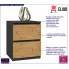 Fotografia Minimalistyczna szafka nocna antracyt + dąb artisan - Lanilo 6X z kategorii Szafki