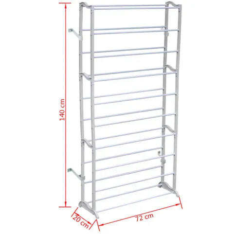 Szczegółowe zdjęcie nr 4 produktu Biały stojak na buty z 10 półkami - Iston