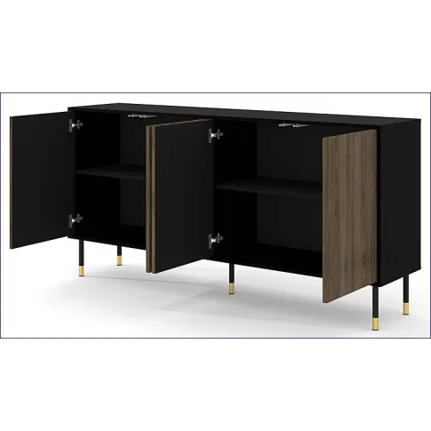 wnętrze czterodrzwiowej komody czarny orzech pacyfik Sablo 3X