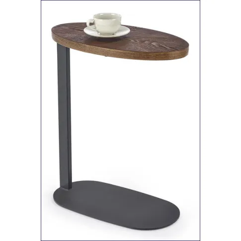 Szczegółowe zdjęcie nr 4 produktu Owalny stolik pomocniczy w kolorze orzech - Vertis