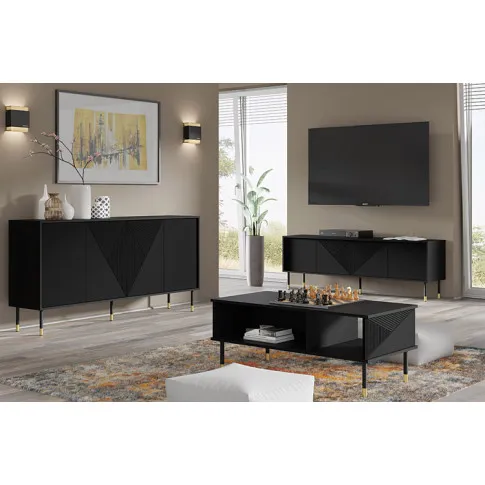 Aranżacja z zestawem czarnych mebli Sablo