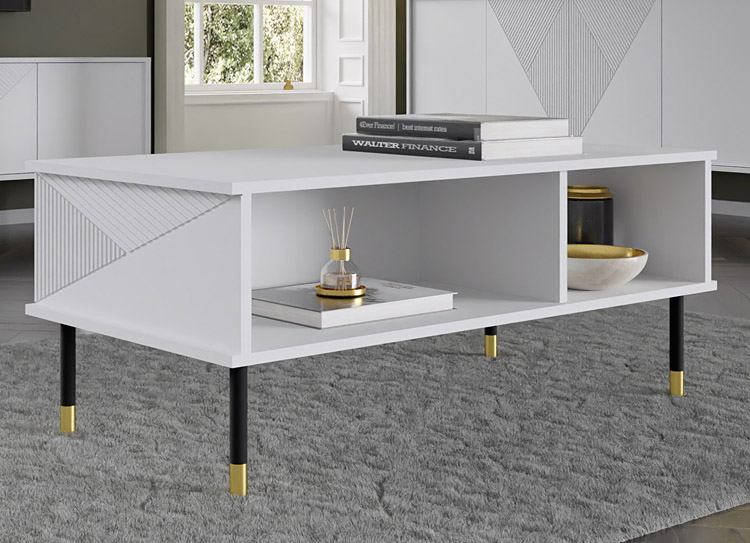 dwupoziomowa biała ława kawowa Nadia 5X